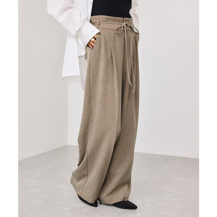 サマーツイードリボンベルトパンツ/UVケア・イージーケア | VIS  | 詳細画像1 