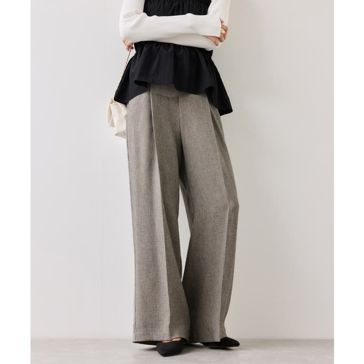 グレー(07) | サマーツイードリボンベルトパンツ/UVケア・イージーケア | VIS 