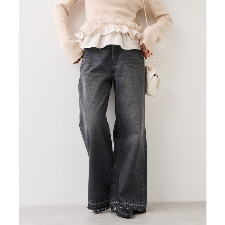 ブラック系(02) | バギーワイドデニムパンツ | VIS 