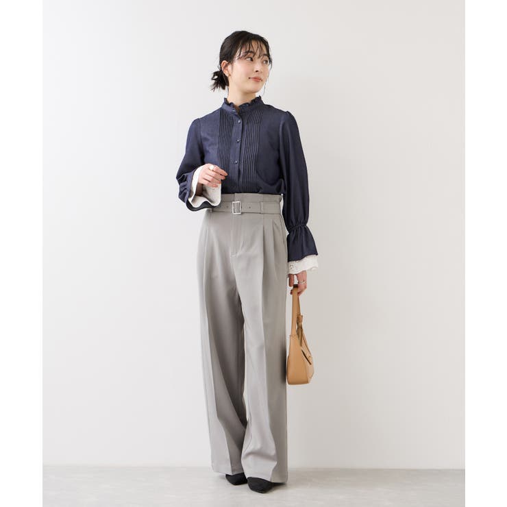 ベルトディティールパンツ/防シワ・イージーケア | VIS  | 詳細画像15 