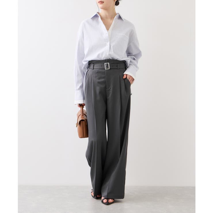 ベルトディティールパンツ/防シワ・イージーケア | VIS  | 詳細画像4 
