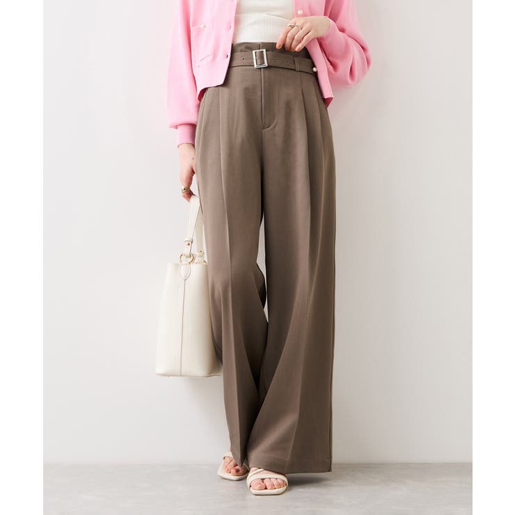 ブラウン系(23) | ベルトディティールパンツ/防シワ・イージーケア | VIS 