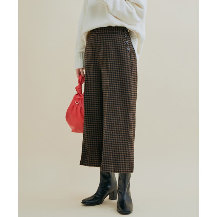 チェック 無地 ブーツスタイルがこれ一枚で決まる 釦アクセントクロップドパンツ 品番 Visw Vis ビス のレディースファッション通販 Shoplist ショップリスト