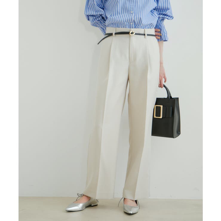 ベージュ(27) | 美HITワンタックストレートパンツ【洗える】 | VIS 