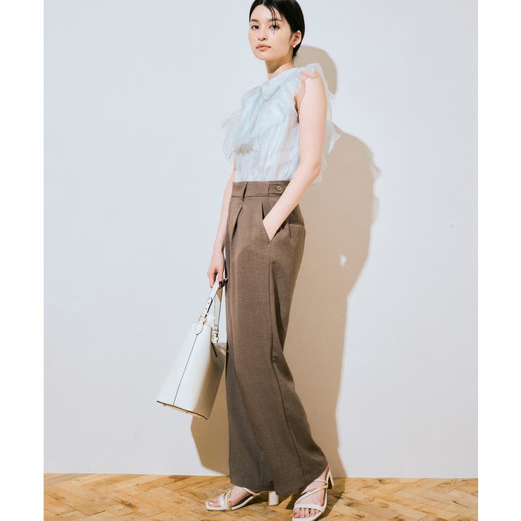 【美easy】ワンタックワイドスラックスパンツ【接触冷感/洗える】 | VIS  | 詳細画像13 