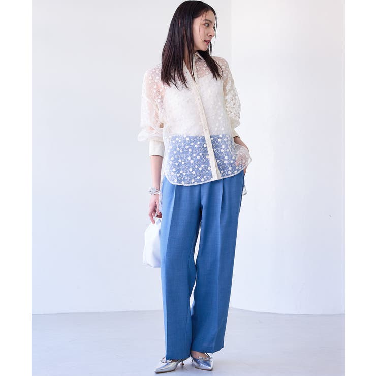 【美easy】ワンタックワイドスラックスパンツ【接触冷感/洗える】 | VIS  | 詳細画像14 