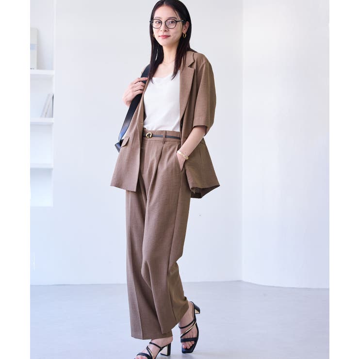 【美easy】ワンタックワイドスラックスパンツ【接触冷感/洗える】 | VIS  | 詳細画像17 