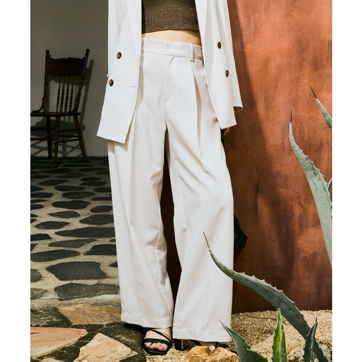 【美easy】ワンタックワイドスラックスパンツ【接触冷感/洗える】 | VIS  | 詳細画像28 