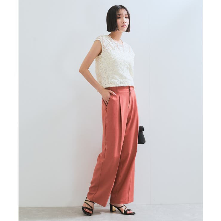 【美easy】ワンタックワイドスラックスパンツ【接触冷感/洗える】 | VIS  | 詳細画像4 