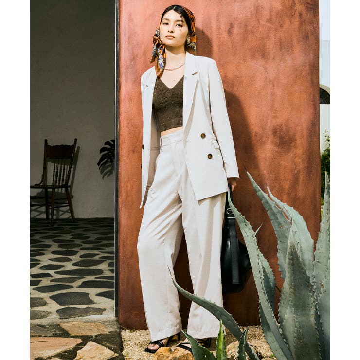 【美easy】ワンタックワイドスラックスパンツ【接触冷感/洗える】 | VIS  | 詳細画像8 