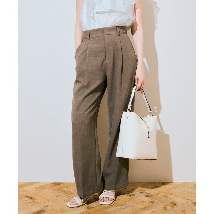 カーキー系(38) | 【美easy】ワンタックワイドスラックスパンツ【接触冷感/洗える】 | VIS 