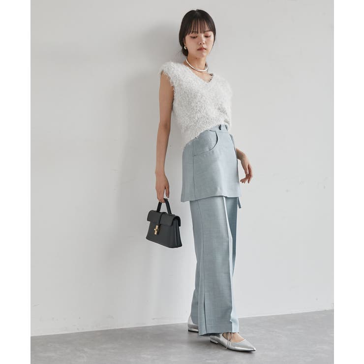 【吸水速乾/UV】スカートレイヤードスラックスパンツ【SET】 | VIS  | 詳細画像2 