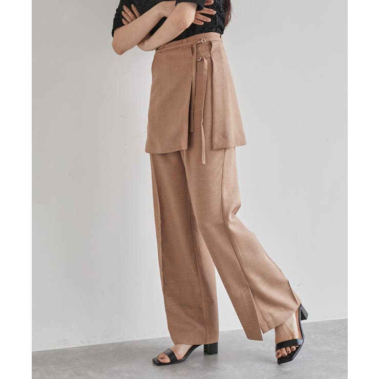 ブラウン系(23) | 【吸水速乾/UV】スカートレイヤードスラックスパンツ【SET】 | VIS 