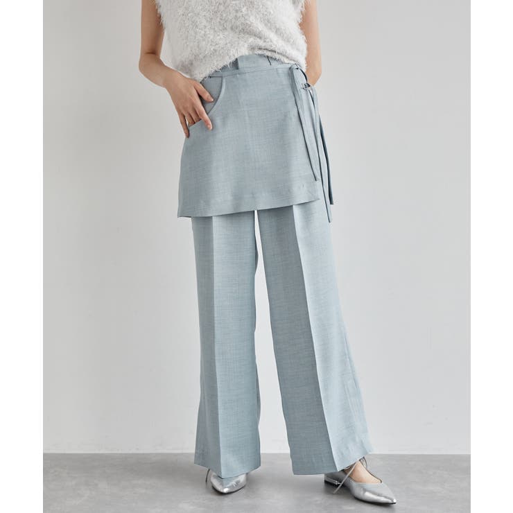 ブルー系(45) | 【吸水速乾/UV】スカートレイヤードスラックスパンツ【SET】 | VIS 