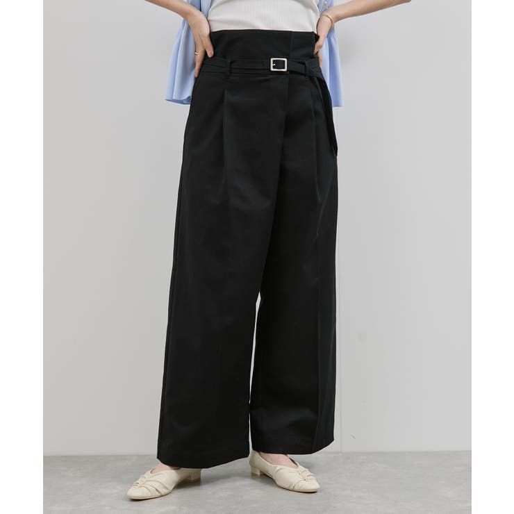 ブラック(01) | 【洗える】2WAYラップデザインパンツ | VIS 