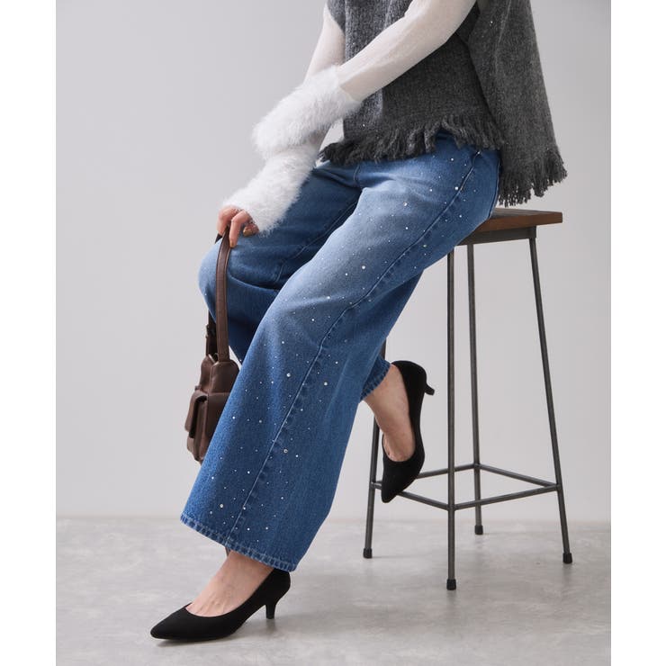 ビジューデニムパンツ | VIS  | 詳細画像1 