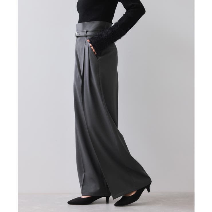 ベルトディテールタックワイドパンツ/イージーケア | VIS  | 詳細画像10 