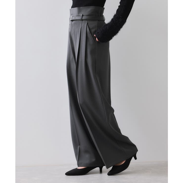 ベルトディテールタックワイドパンツ/イージーケア | VIS  | 詳細画像12 