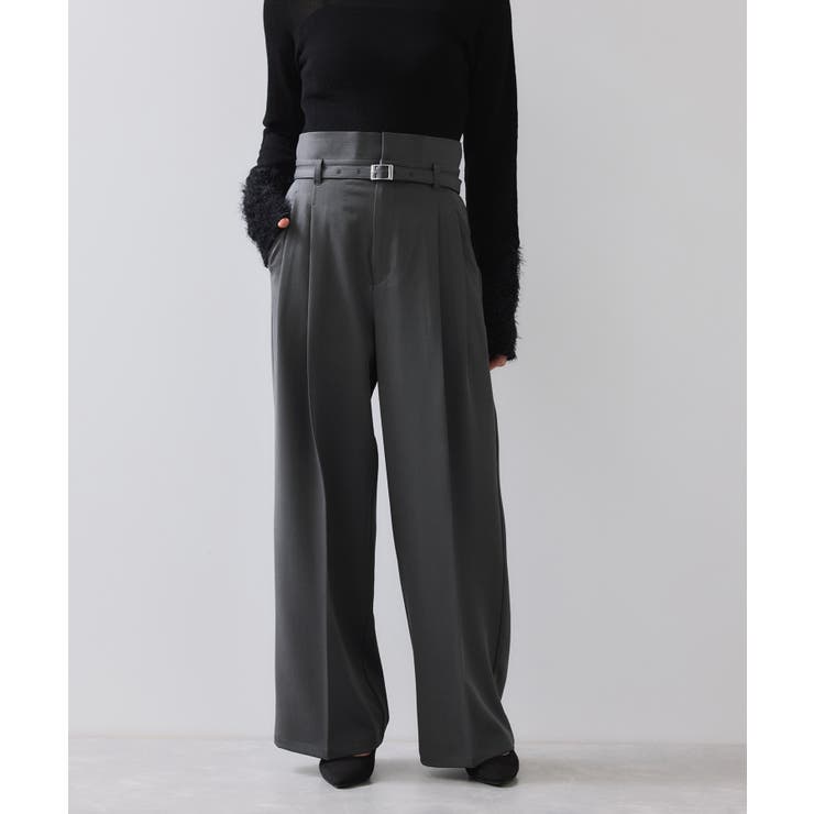 ベルトディテールタックワイドパンツ/イージーケア | VIS  | 詳細画像13 