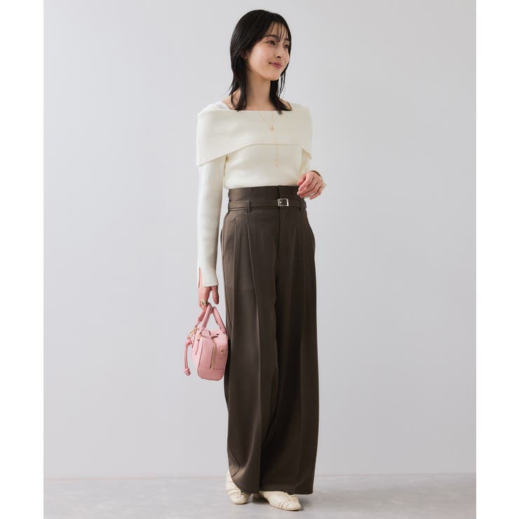ベルトディテールタックワイドパンツ/イージーケア | VIS  | 詳細画像14 
