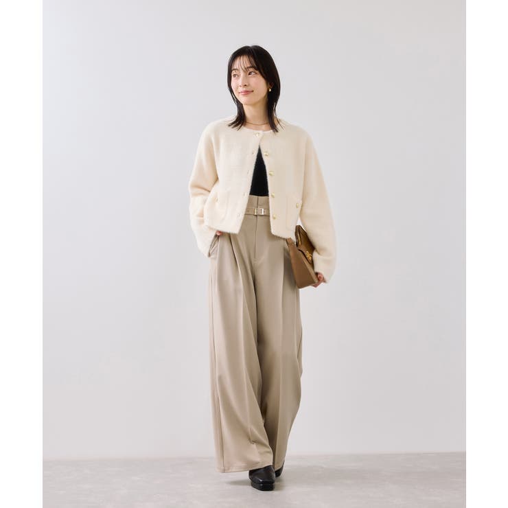 ベルトディテールタックワイドパンツ/イージーケア | VIS  | 詳細画像17 