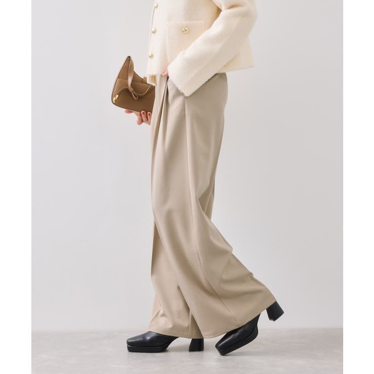 ベルトディテールタックワイドパンツ/イージーケア | VIS  | 詳細画像18 