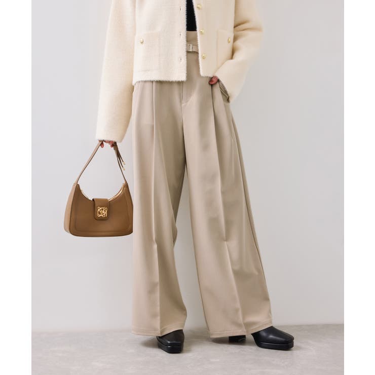 ベルトディテールタックワイドパンツ/イージーケア | VIS  | 詳細画像20 