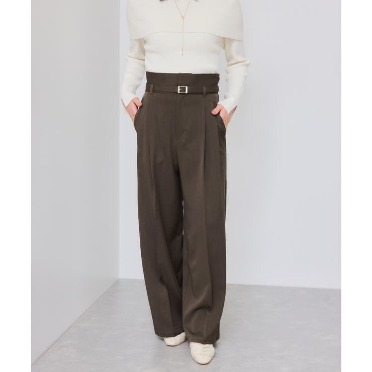 ベルトディテールタックワイドパンツ/イージーケア | VIS  | 詳細画像23 