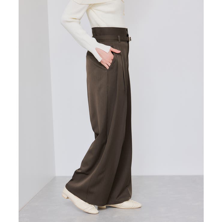 ベルトディテールタックワイドパンツ/イージーケア | VIS  | 詳細画像24 