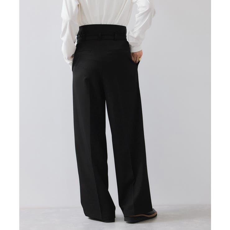 ベルトディテールタックワイドパンツ/イージーケア | VIS  | 詳細画像4 