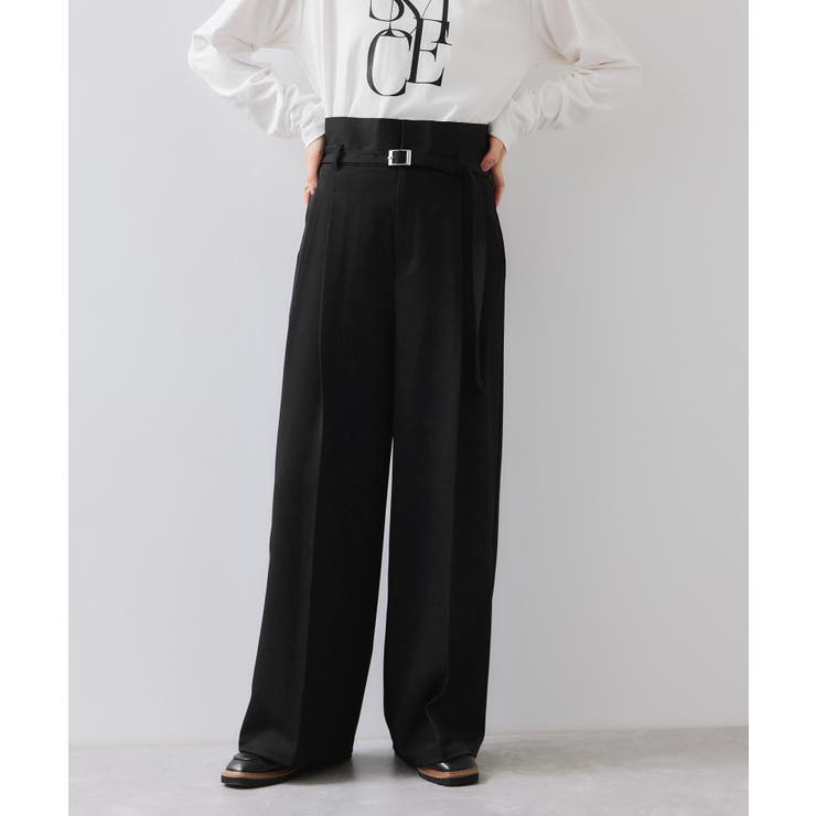 ベルトディテールタックワイドパンツ/イージーケア | VIS  | 詳細画像5 