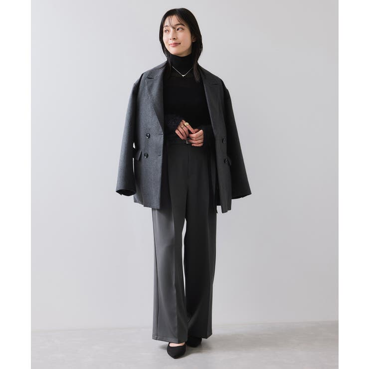 ベルトディテールタックワイドパンツ/イージーケア | VIS  | 詳細画像6 