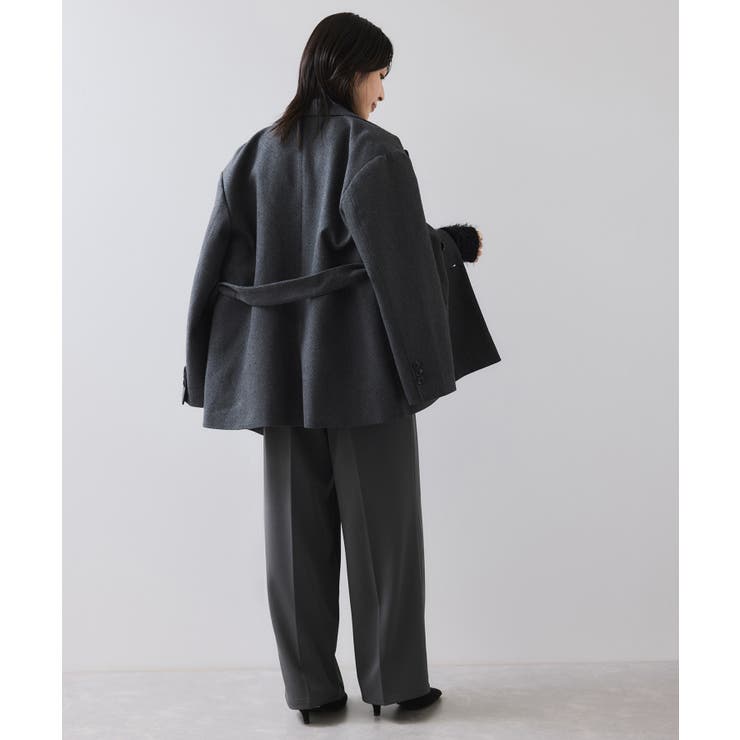 ベルトディテールタックワイドパンツ/イージーケア | VIS  | 詳細画像7 