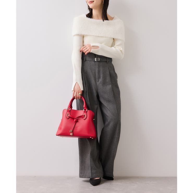 起毛ウールライク版ベルトディテールタックワイドパンツ | VIS  | 詳細画像11 