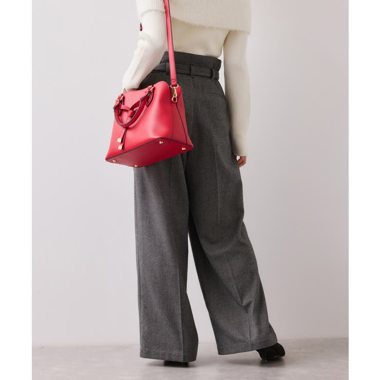 起毛ウールライク版ベルトディテールタックワイドパンツ | VIS  | 詳細画像12 