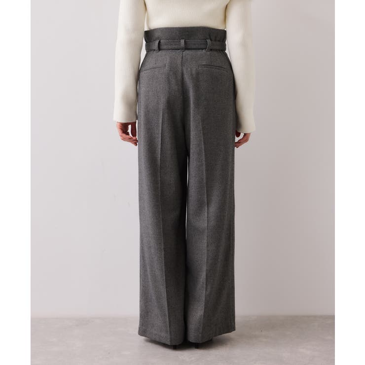 起毛ウールライク版ベルトディテールタックワイドパンツ | VIS  | 詳細画像21 