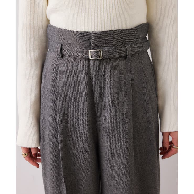 起毛ウールライク版ベルトディテールタックワイドパンツ | VIS  | 詳細画像22 