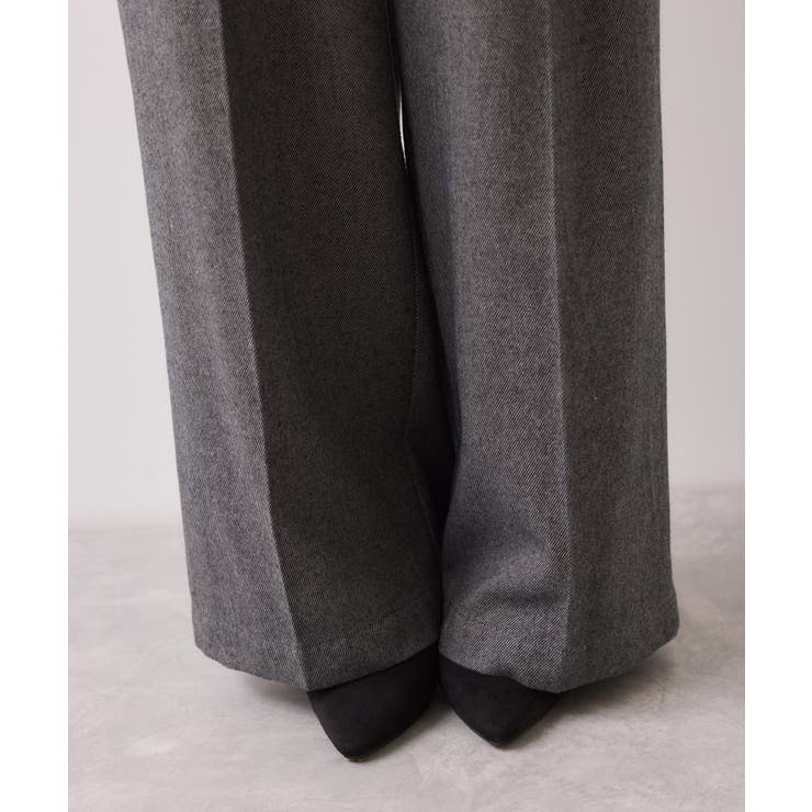 起毛ウールライク版ベルトディテールタックワイドパンツ | VIS  | 詳細画像25 