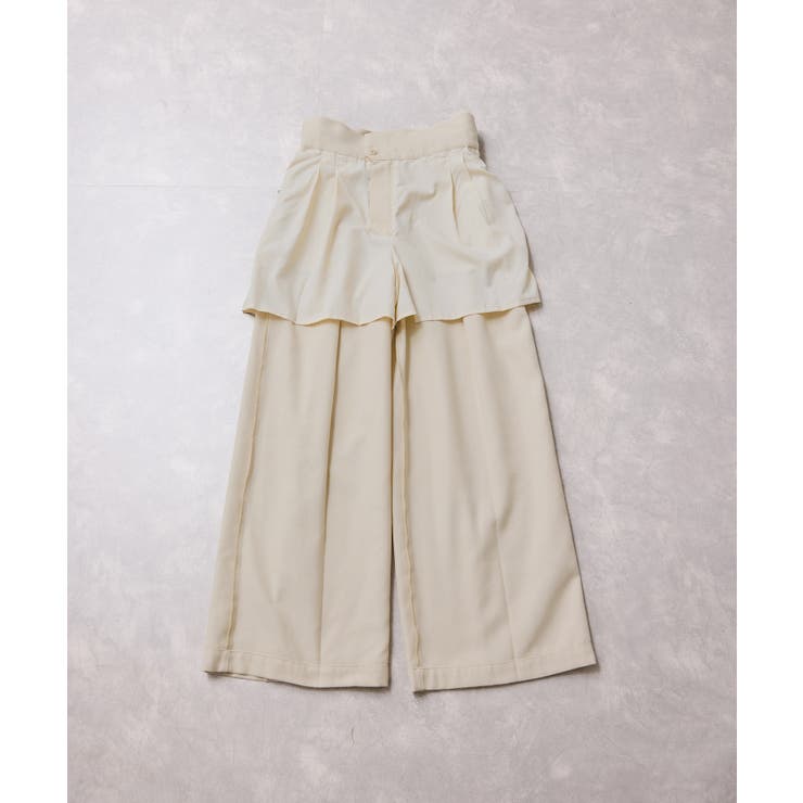 起毛ウールライク版ベルトディテールタックワイドパンツ | VIS  | 詳細画像28 