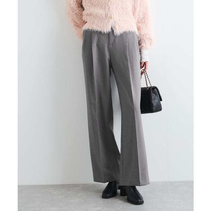 【新色追加】【美easy】ウーリッシュ2タックワイド スラックスパンツ【洗える】 | VIS  | 詳細画像1 