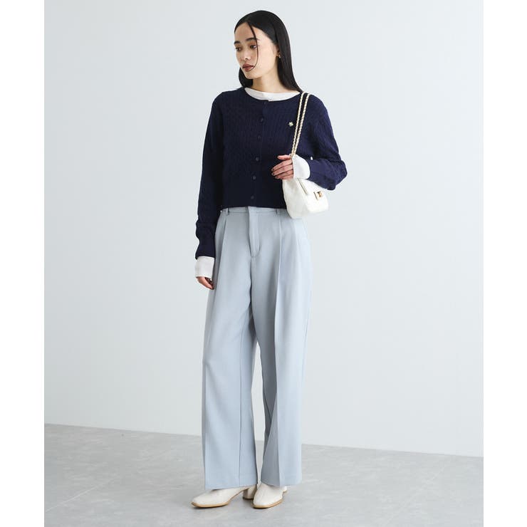 【新色追加】【美easy】ウーリッシュ2タックワイド スラックスパンツ【洗える】 | VIS  | 詳細画像13 