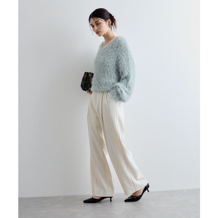 【新色追加】【美easy】ウーリッシュ2タックワイド スラックスパンツ【洗える】 | VIS  | 詳細画像22 