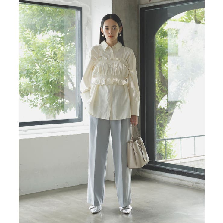 【新色追加】【美easy】ウーリッシュ2タックワイド スラックスパンツ【洗える】 | VIS  | 詳細画像24 