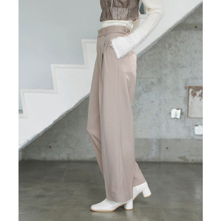 【新色追加】【美easy】ウーリッシュ2タックワイド スラックスパンツ【洗える】 | VIS  | 詳細画像28 