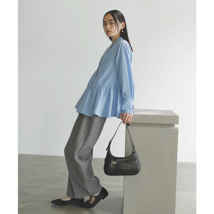 【新色追加】【美easy】ウーリッシュ2タックワイド スラックスパンツ【洗える】 | VIS  | 詳細画像29 