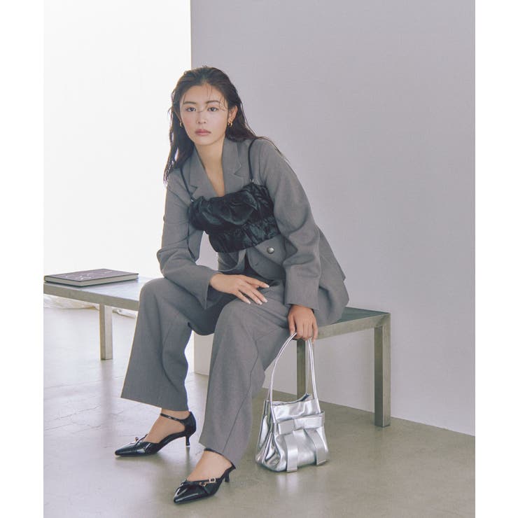 【新色追加】【美easy】ウーリッシュ2タックワイド スラックスパンツ【洗える】 | VIS  | 詳細画像3 