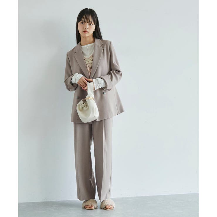 【新色追加】【美easy】ウーリッシュ2タックワイド スラックスパンツ【洗える】 | VIS  | 詳細画像45 