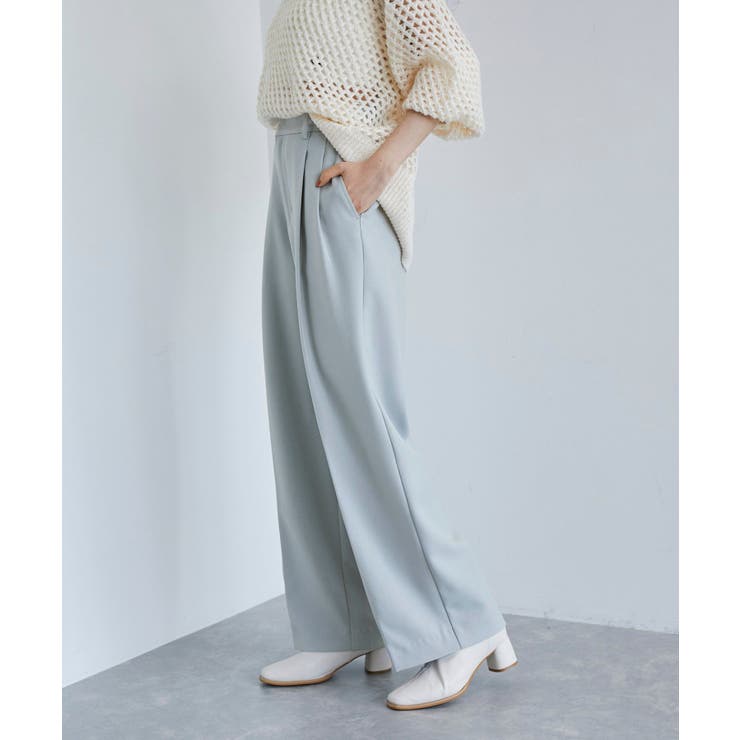 【新色追加】【美easy】ウーリッシュ2タックワイド スラックスパンツ【洗える】 | VIS  | 詳細画像49 