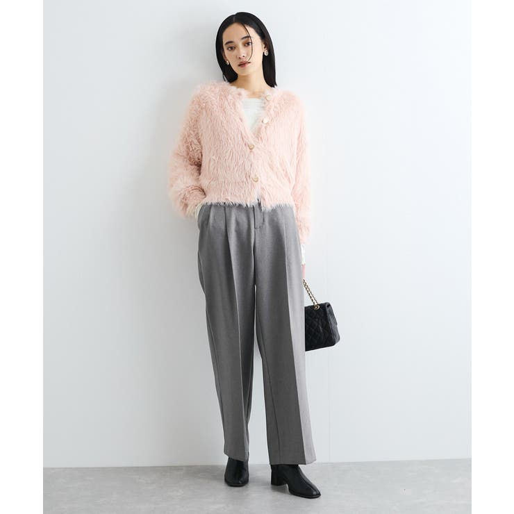 【新色追加】【美easy】ウーリッシュ2タックワイド スラックスパンツ【洗える】 | VIS  | 詳細画像7 