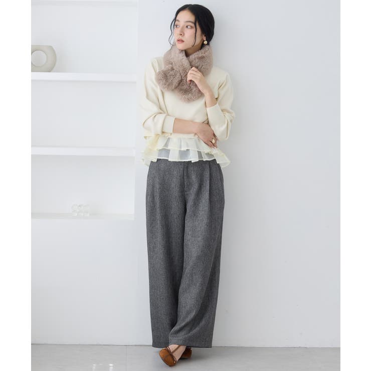 ツイード2タックワイドパンツ | VIS  | 詳細画像2 